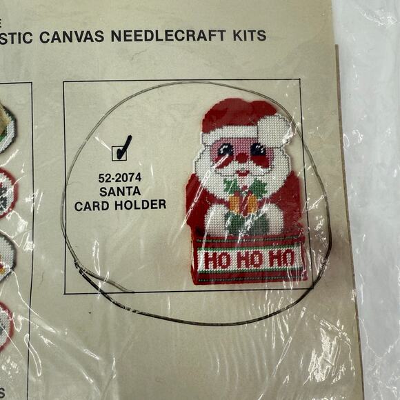 Needlepoint Ala Mode Santa Card Holder Kit Christmas Holiday Needle Craft - Picture 2 of 3